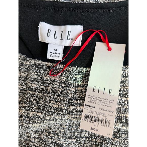 Elle Fit and Flare Dress Women's Size M Gray Knit Cap Sleeve NWT - Picture 3 of 3